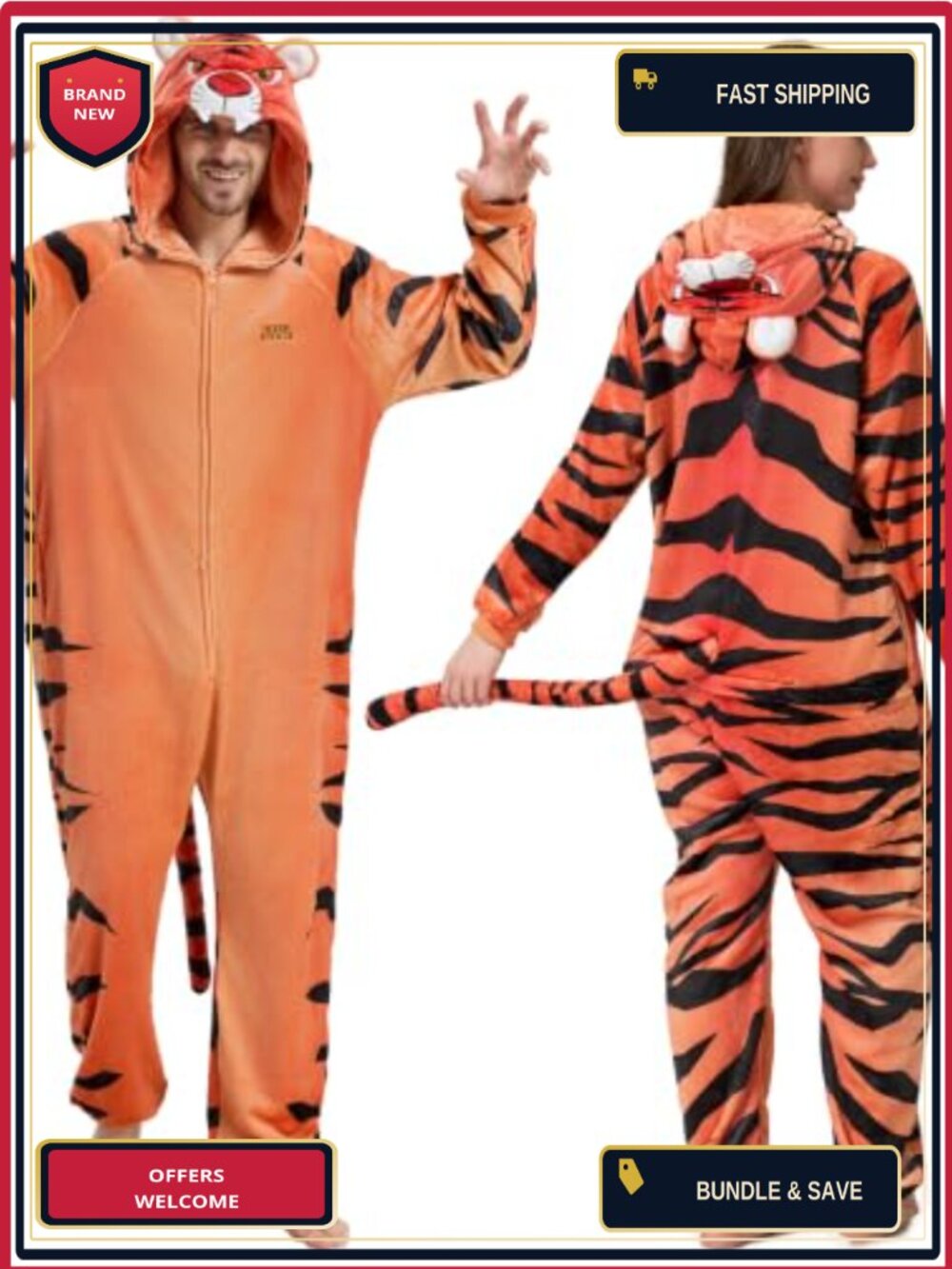 Adult Unisex Animal Onesie Flannel One-Piece Pajama Costume Sleepwear